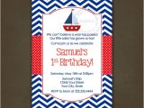 Nautical Birthday Invitation Template Sailboat Nautical Birthday Party Invitation Printable File