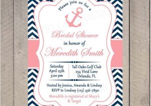 Nautical Bridal Shower Invitation Template Bridal Shower Invitation Nautical Printable Invitation