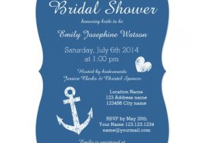 Nautical Bridal Shower Invitation Template Nautical Navy Blue Bridal Shower Invitations