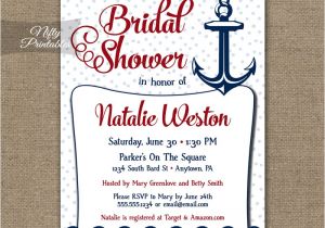 Nautical Bridal Shower Invites Red Nautical Bridal Shower Invitation Red Nautical