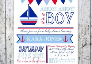 Nautical themed Baby Shower Invites Nautical theme Baby Shower Invitations