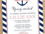 Nautical themed Bridal Shower Invitations Personalized Anchors Away Nautical Bridal Shower