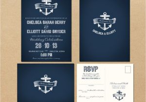 Nautical themed Wedding Invitation Template Nautical Anchor Wedding Invitation and Rsvp by Alacartepaperie