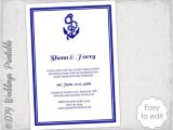 Nautical themed Wedding Invitation Template Printable Nautical Wedding Invitation Template Diy