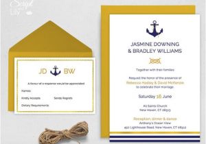 Nautical Wedding Invitation Template Free Items Similar to Ships Anchor Wedding Invitation Template