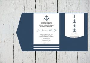 Nautical Wedding Invitation Template Free Nautical Pocket Wedding Invitation Template Set Navy Anchor