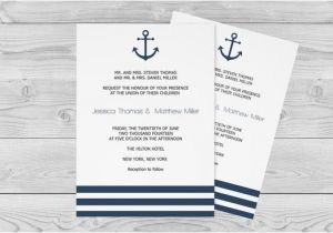 Nautical Wedding Invitation Template Free Nautical Wedding Invitation Printable Template by