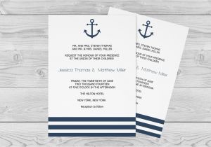Nautical Wedding Invitation Template Nautical Wedding Invitation Printable Template by
