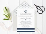 Nautical Wedding Invitation Template Nautical Wedding Invitation Template Anchor Striped