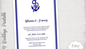 Nautical Wedding Invitation Template Printable Nautical Wedding Invitation Template Diy
