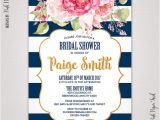 Navy and Blush Bridal Shower Invitations Navy Blue and Blush Pink Floral Invitation Bridal Shower