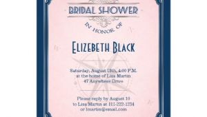 Navy and Blush Bridal Shower Invitations Navy Blush Pink Silver Vintage Frame Bridal Shower 5×7