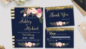Navy and Gold Wedding Invitation Template Gold Wedding Invitation Template Navy Wedding Invitation
