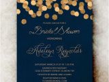Navy and Gold Wedding Invitation Template Navy Blue Gold Bridal Shower Invitation by Divinegivedigital