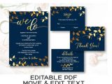 Navy and Gold Wedding Invitation Template Navy Blue Gold Wedding Invitation Template Navy We Do