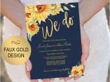 Navy and Gold Wedding Invitation Template Navy Gold Wedding Invitation Template We Do Sunflower Etsy
