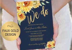 Navy and Gold Wedding Invitation Template Navy Gold Wedding Invitation Template We Do Sunflower Etsy