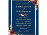 Navy and Gold Wedding Invitation Template Rustic Burgundy Floral Gold Navy Blue Wedding Invitation