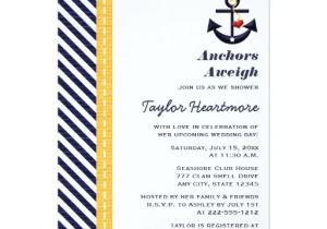 Navy and Yellow Bridal Shower Invitations Yellow and Navy Nautical Bridal Shower Invitations