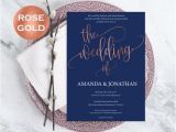Navy Blue and Rose Gold Wedding Invitations Navy Blue and Rose Gold Wedding Invitations Rose Gold