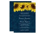 Navy Blue and Sunflower Wedding Invitations Navy Blue Sunflower Wedding Invitation Zazzle