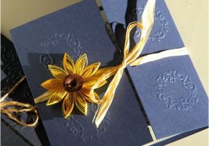 Navy Blue and Sunflower Wedding Invitations Sunflower and Navy Blue Wedding Invitation Sunflower