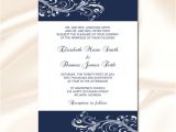 Navy Blue Wedding Invitation Template Navy Blue Wedding Invitation Template Diy Elegant Modern