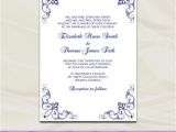 Navy Blue Wedding Invitation Template Navy Blue Wedding Invitations Template by