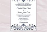 Navy Blue Wedding Invitation Template Navy Blue Wedding Invitations Template Diy Printable Bridal