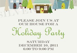 Neighborhood Christmas Party Invitation Wording Custom Holiday Houses Christmas Party Invitation Winter