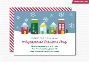 Neighborhood Christmas Party Invitation Wording Neighborhood Party Invitation Printable Christmas Open