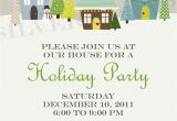 Neighborhood Holiday Party Invitation Wording Custom Holiday Houses Christmas Party Invitation Winter