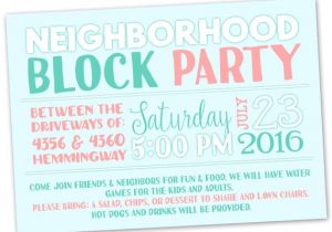 Neighborhood Party Invitation Template Neighborhood Block Party Invitation Announcement Invite Card