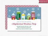 Neighborhood Party Invitation Template Neighborhood Party Invitation Printable Christmas Open