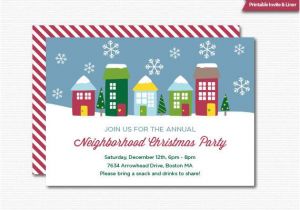 Neighborhood Party Invitation Template Neighborhood Party Invitation Printable Christmas Open