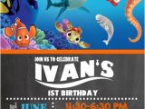 Nemo Birthday Invitation Template Finding Nemo Dory Birthday Party Invitations Personalized
