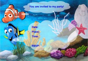 Nemo Party Invitation Template Finding Nemo Birthday Party Invitation Finding Nemo