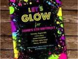 Neon Birthday Invitation Template Neon Glow Party theme Invitation Instantly by Sunshineparties