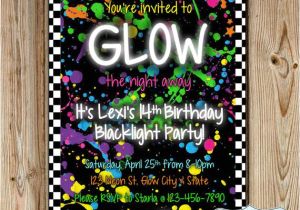 Neon Party Invitation Template Glow In the Dark Party Invitation Neon by Heartsandcraftsy