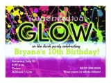 Neon Party Invitation Template Glow Neon Paint Splatter Birthday Party Invitation