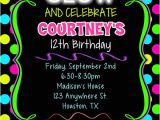 Neon Party Invitation Template Neon Glow Birthday Party Invitations Kids Birthday