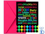 Neon Party Invites Eccentric Designs by Latisha Horton New Party