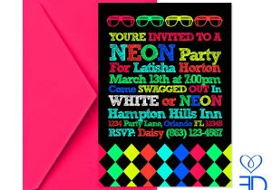 Neon Party Invites Eccentric Designs by Latisha Horton New Party