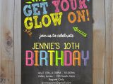 Neon Party Invites Neon Birthday Invitation Get Your Glow On Glow In the Dark