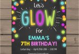 Neon Party Invites Neon Glow Party Invitation Glow Birthday Invitation Glow In