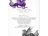 Nerdy Wedding Invitation Template Purple Silver Dragon Wedding Invite Zazzle Com