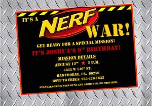 Nerf Birthday Invitations Free Nerf Party Invitations Nerf Birthday Invitations Nerf Bday