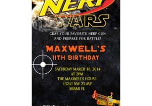Nerf Birthday Invitations Free Personalized Nerf War Birthday Party Invitations