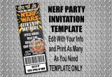 Nerf Gun Birthday Party Invitations Printable Instant Download Printable Nerf Inspired Birthday Party