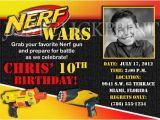 Nerf Gun Birthday Party Invitations Printable Nerf Gun Wars Inspired Birthday Photo Invitation
